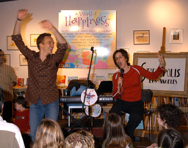 Jane and Brad at CD Launch Party For A World Of Happiness 3 April 2004