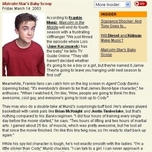 TV Guide online, March 14, 2003