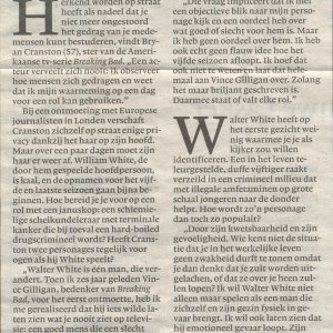 Bryan Cranston interview, Dutch NRC newspaper, February 2, 2013