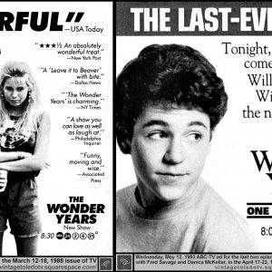 'The Wonder Years' TV Guide magazine ad for first and final episode