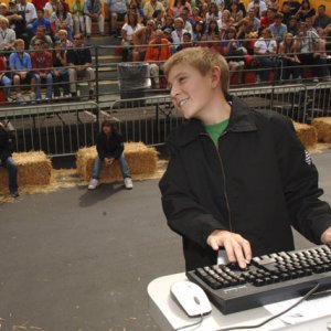 Erik Per Sullivan playing Disney's Toontown Grand Prix game