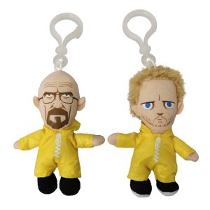 Mezco Walter White Heisenberg and Jesse clip-on plush figures