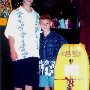 Justin Berfield and Erik Per Sullivan at some promotional event