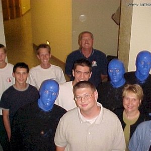 Justin Berfield and Jason Felts meet The Blue Man Group