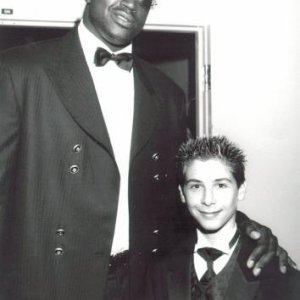 Justin Berfield with Shaquille O'Neal at some event, early 2000