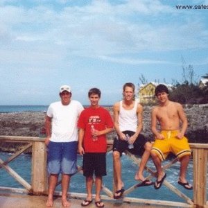 Justin Berfield on holiday with Jason Felts