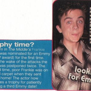 Frankie Muniz, unknown magazine, October 2001