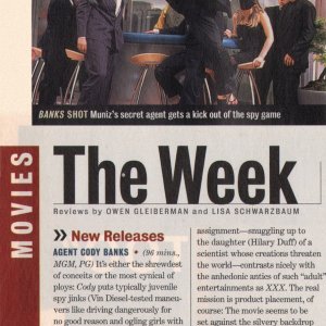 "Entertainment Weekly" magazine review, March 12, 2003