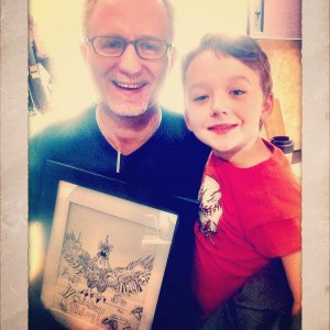 Director Todd Holland and Benjamin Stockham on the set