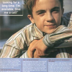 Frankie Muniz, British "Star" magazine, June 2001
