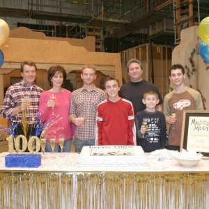 Cast 100th Episode Celebration On Set