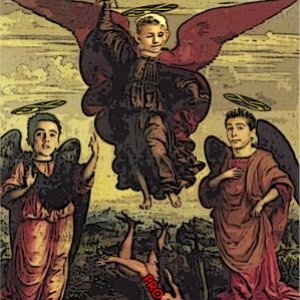 Marco d'Oggiono's 'Pala dei Tre Arcangeli' painting parody