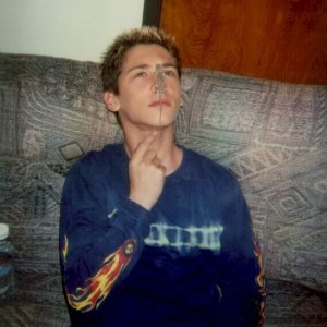 Justin Berfield with nosy lizard