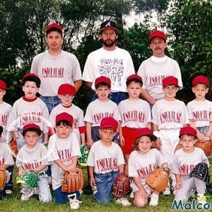 Little Frankie Muniz playing Little League baseball