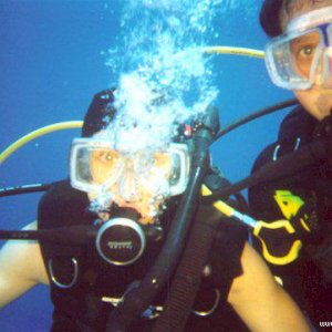 Justin scuba diving with Jason Felts