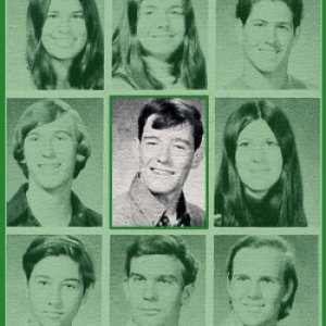Bryan Cranston, Canoga Park High School yearbook picture, California, 1973