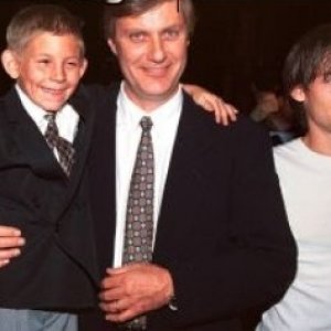 Cider House Rules screening, Erik with Lasse Hallstrom, Tobey Maguire