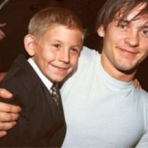 Cider House Rules screening, Erik with Tobey Maguire
