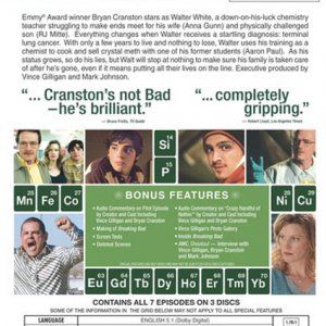 Breaking Bad - Season 1 - DVD - Back