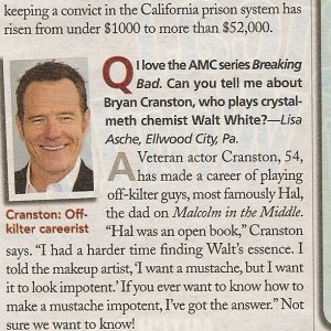 Bryan Cranston in Walter Scott's  Personality Parade