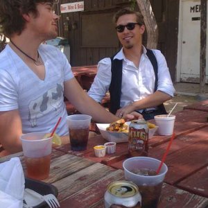 Zac and Isaac grubbin' at Greasewood Flat