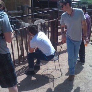 Zac Hanson and his 'new pal' at Greasewood Flat, Arizona