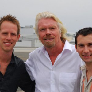 Justin Berfield, Jason Felts and Sir Richard Branson of 'Virgin Produced'