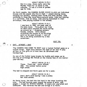 'The Wonder Years' original 1987 pilot script - page 3