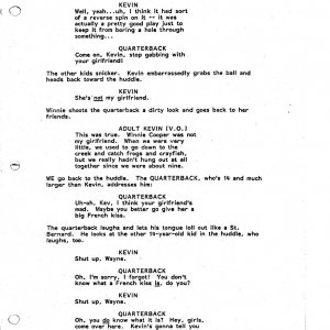 'The Wonder Years' original 1987 pilot script - page 4