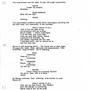 'The Wonder Years' original 1987 pilot script - page 5