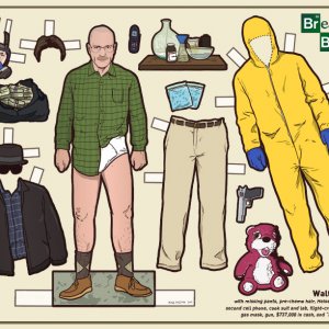 Bryan Cranston in 'Breaking Bad' paper cut-out doll by Kyle Hilton