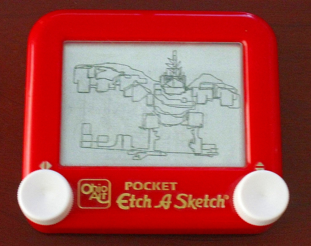 Benjamin Stockham's Etch a Sketch on the set of 'Sons of Tucson'