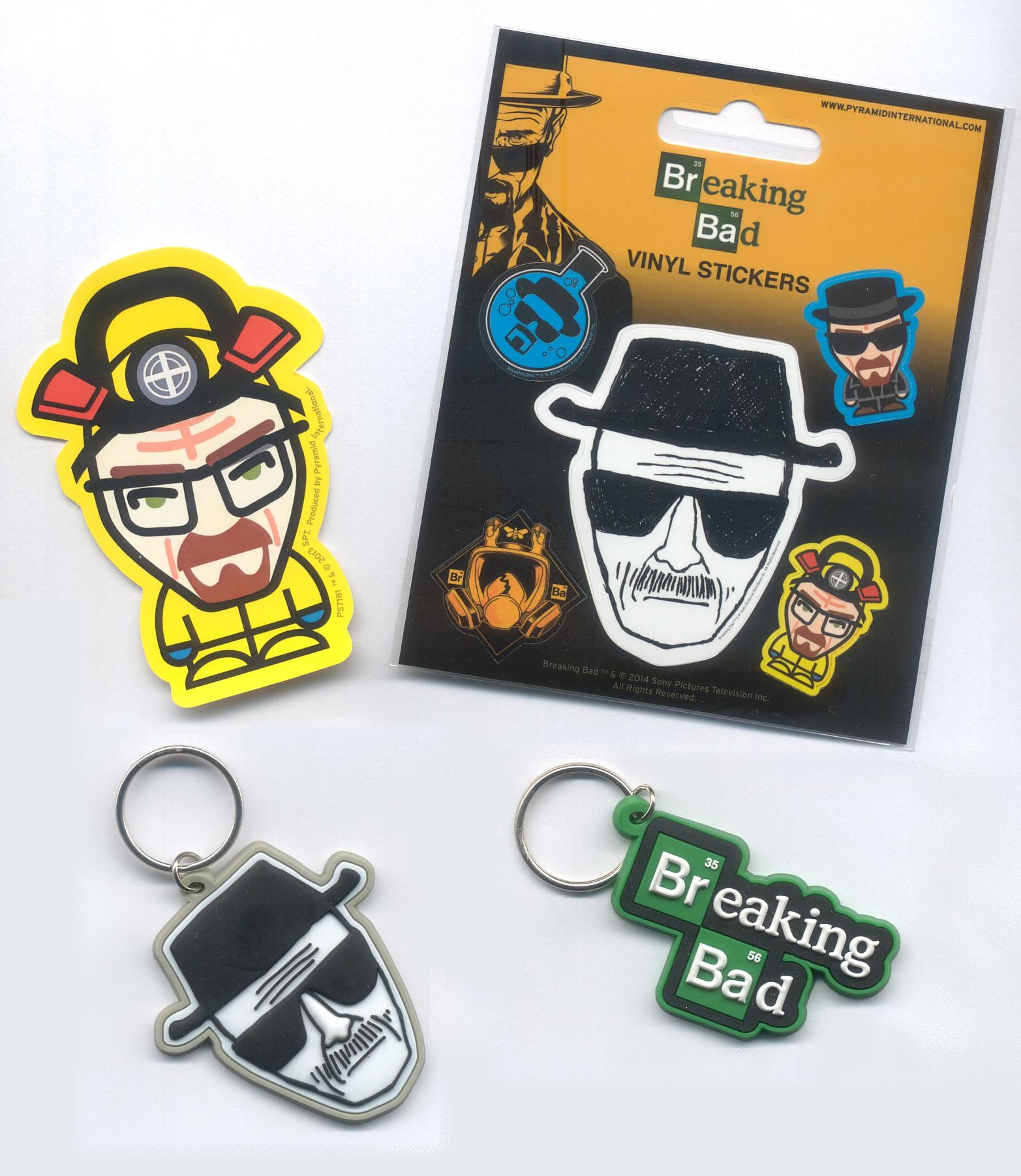 'Breaking Bad' stickers and keychains