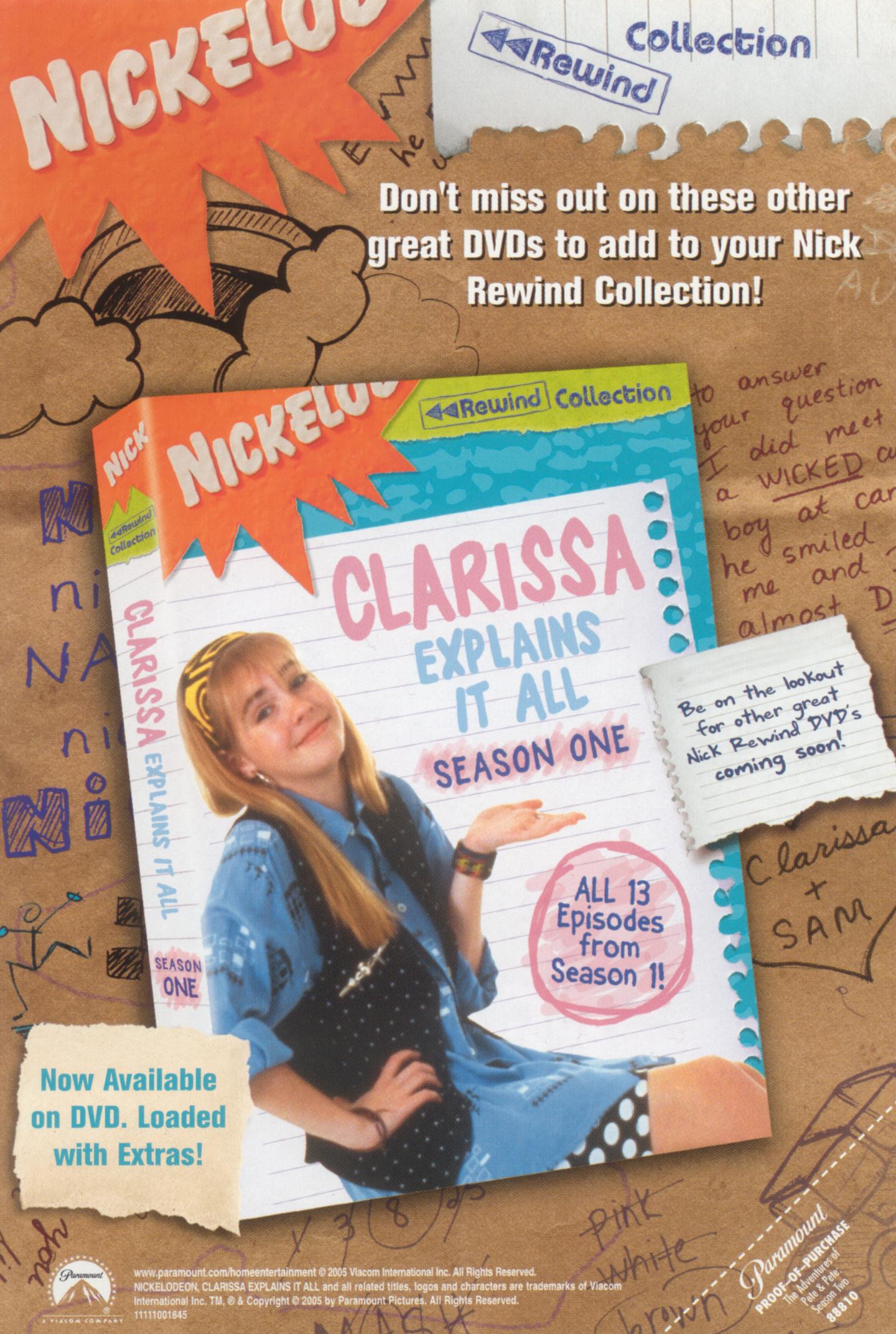 'Clarissa Explains It All' promotional DVD leaflet