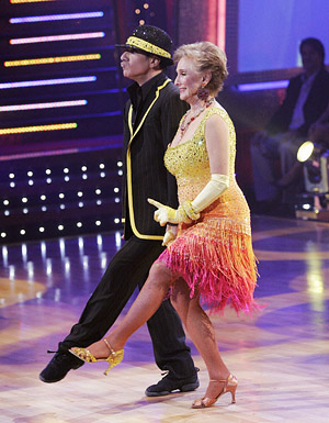 Cloris Leachman (right) with Corky Ballas on Dancing with the Stars Season 