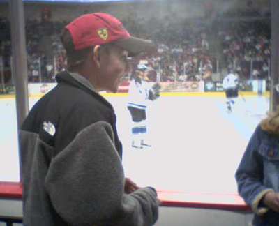 Erik Per Sullivan snapped at an ice hockey match, 2006