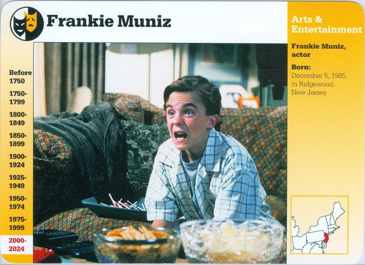 Frankie Muniz on a 2001 Grolier picture trading card