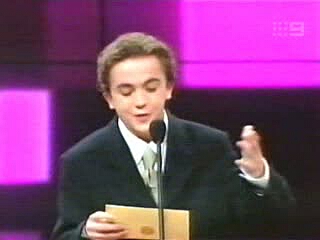 Frankie Muniz presenting the Logie Awards, April 28, 2002
