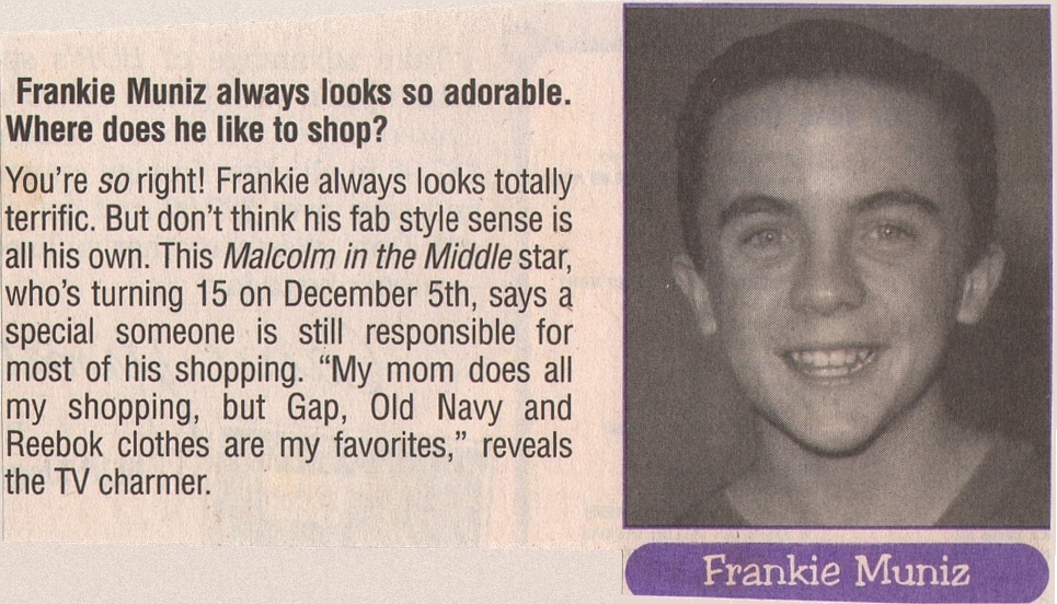 Frankie Muniz, &quot;Bop&quot; (?) magazine, 2000