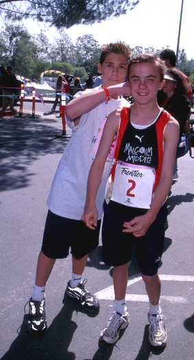 Justin Berfield and Frankie Muniz at the Jimmy Stewart Relay Marathon