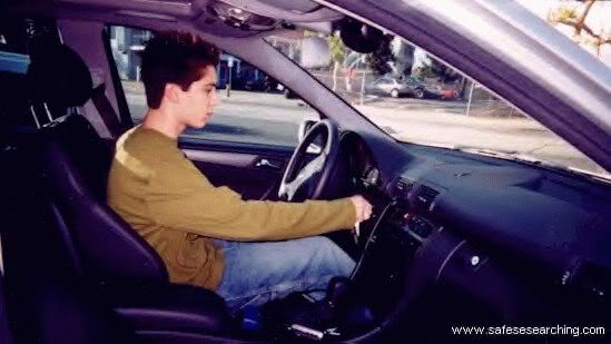 Justin Berfield snapped in a car in 2003