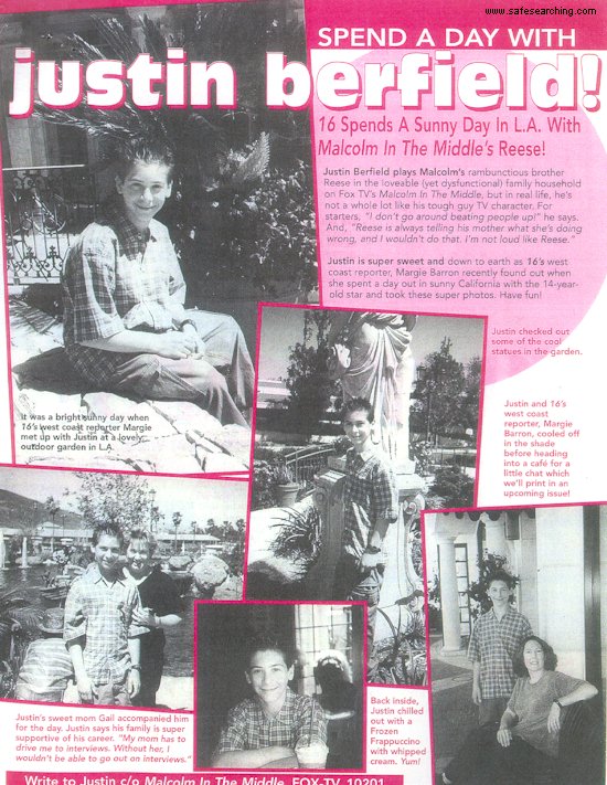 Justin Berfield unknown magazine scan