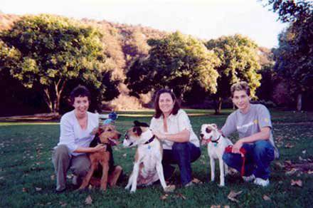 Justin Berfield with his dogs, among them Diva