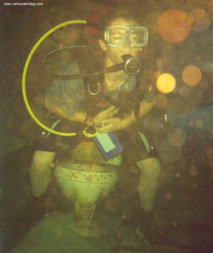 Justin scuba diving with Jason Felts