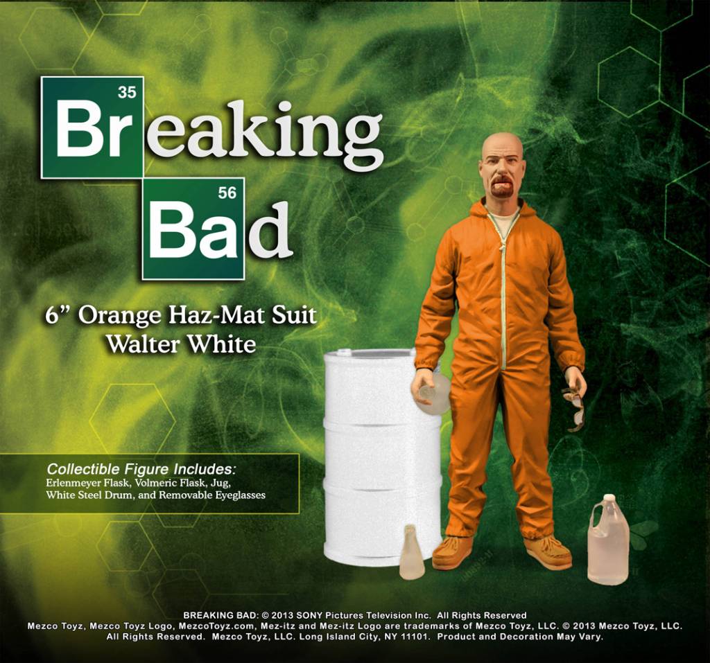 Mezco Walter White Heisenberg orange hazmat action figure