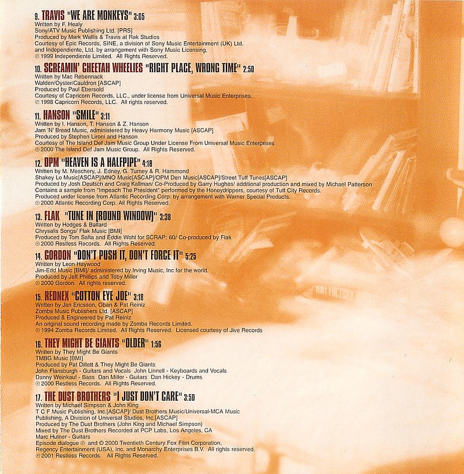 Music from Malcolm in the Middle - Soundtrack - CD - Booklet Back - Page 3