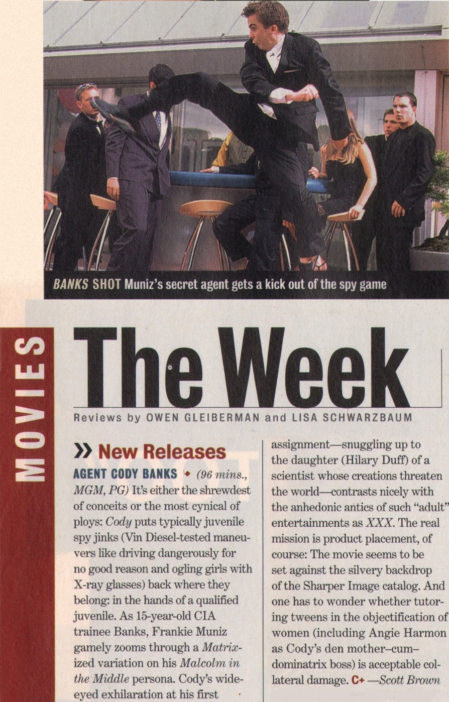 &quot;Entertainment Weekly&quot; magazine review, March 12, 2003