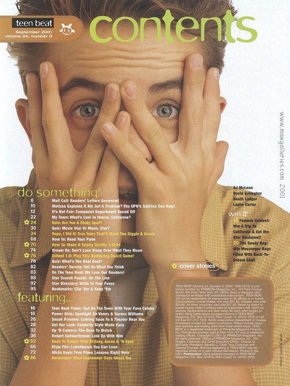 &quot;Teen Beat&quot; magazine, September 2001