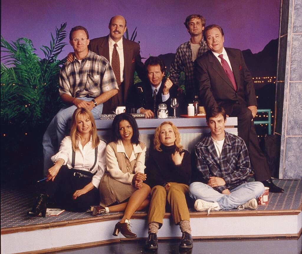 'The Larry Sanders Show' S2 cast with director Todd Holland (1993)