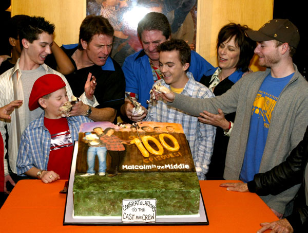 
Cast and Linwood Boomer at 100th Episode Bowling Party